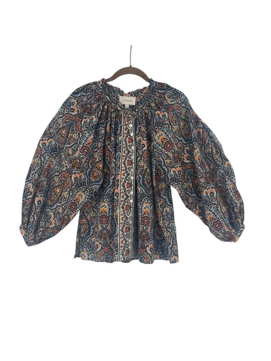 Cleobella Tops - Cleobella Women’s M Fabiola Button Blouse Paisely Organic Cotton Top In Meadow
